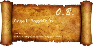 Orgel Bogdán névjegykártya